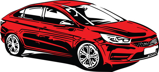 Red Sportscar Vehicle Silhouette