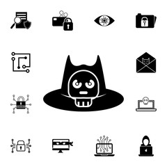 Spy hat icon. Set of cybersecurity icons. Signs, outline symbols collection, simple icons for websites, web design, mobile app, info graphics