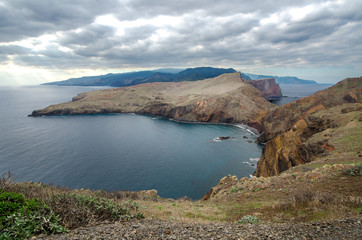 Madeira coastline seen from the trail to Ponta de São Lourenço, in the extreme east of the island (view towards west), Madeira, Portugal