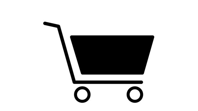 Shopping trolley Cart Icon black and white