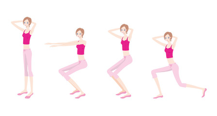 ヨガをする女性のイラスト