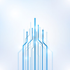 Arrow blue geometric abstract technology and science background
