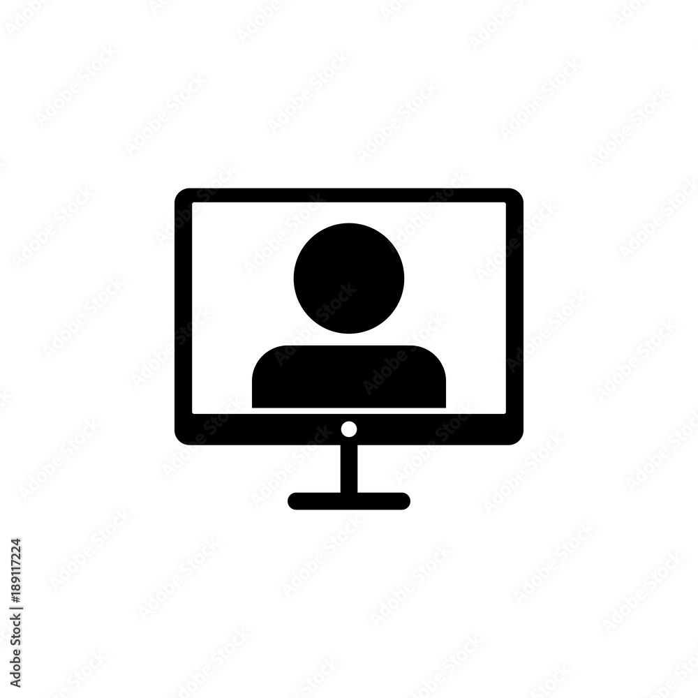 Poster man in the monitor icon. elements of teamwork icon. premium quality graphic design icon. simple icon