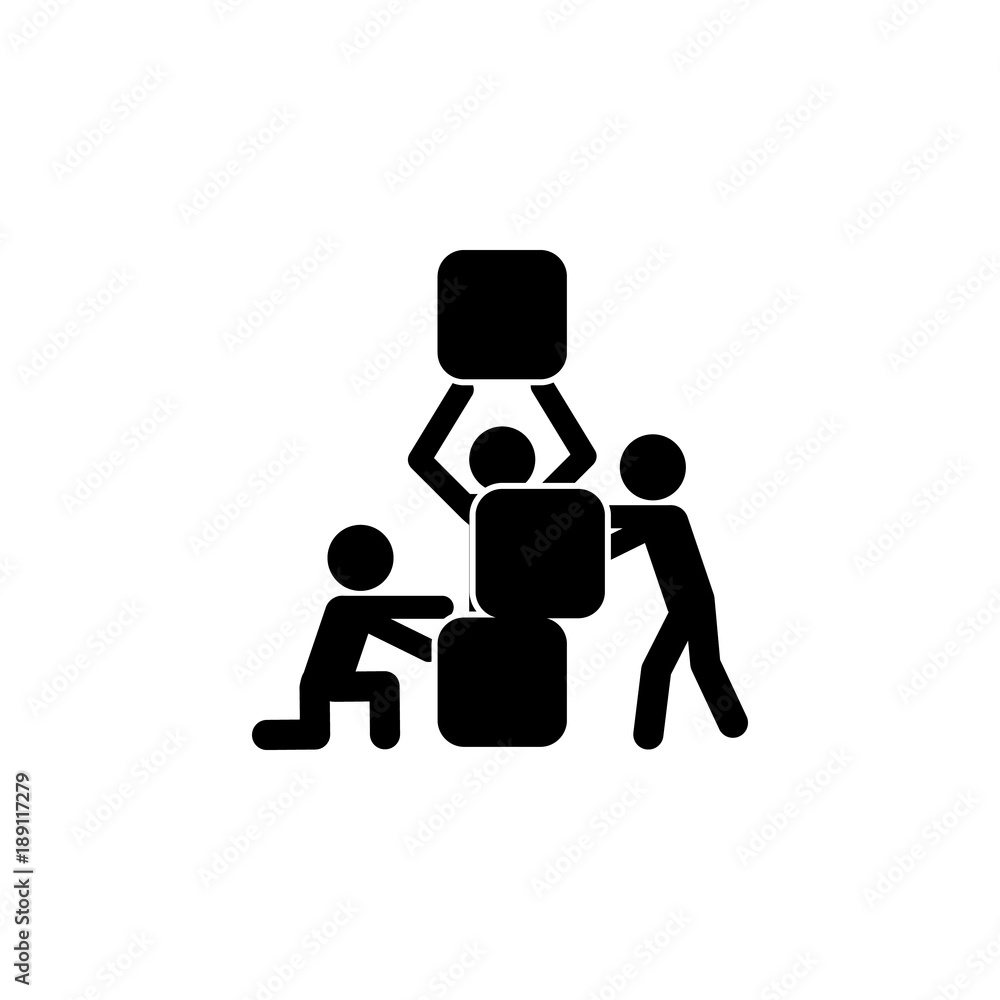 Poster teamwork icon. elements of teamwork icon. premium quality graphic design icon. simple icon for websi
