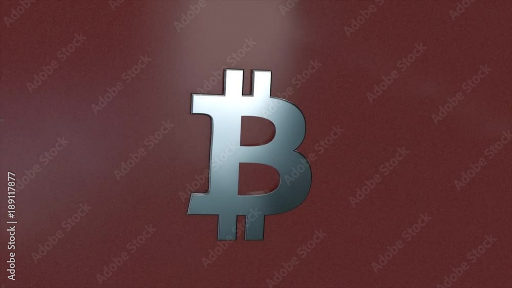 Poster abstract animation of bitcoin currency sign. crypto currency bitcoin. global internet worldwide. red
