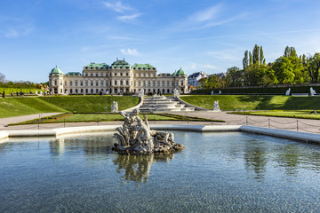 Belvedere Palace in summer, Vienna, Austria - obrazy, fototapety, plakaty