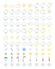 weather icons set, forecasts editable icons