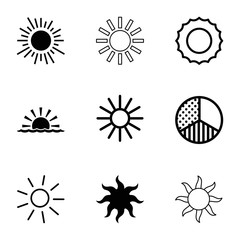 Sunrise icons. set of 9 editable filled and outline sunrise icons
