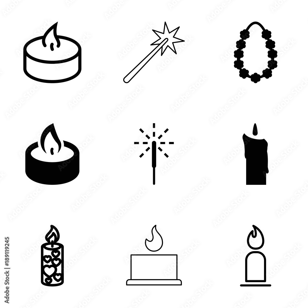Poster glowing icons. set of 9 editable filled and outline glowing icons