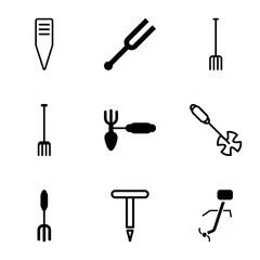 Pitchfork icons. set of 9 editable filled and outline pitchfork icons
