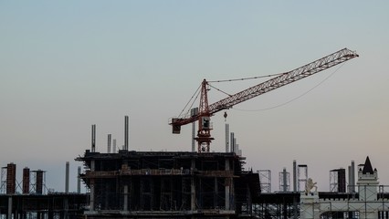 Crane is working and construction 