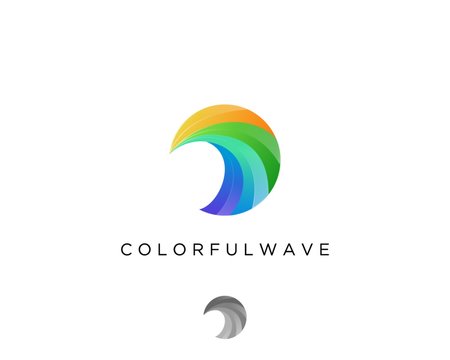 colorful wave logo design template