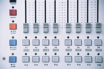 Fototapeta premium Soft focus of Digital Sound and Recording Console,Professional music and sound mixing