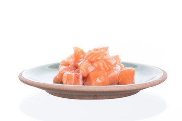 Fresh raw salmon fish isolated on a white