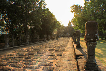 Prasat Muang Tam near Prasat Phanomrung Historical Park at Buriram in Thailand