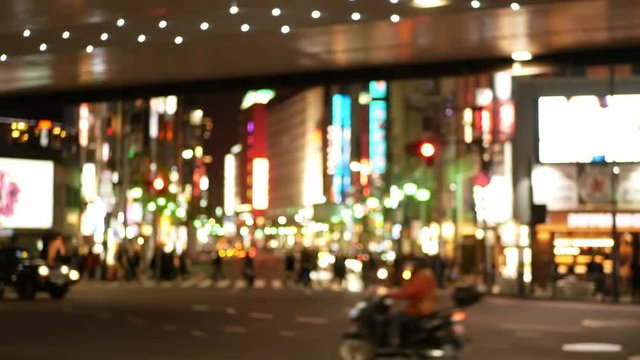 ソフトフォーカス - 六本木交差点の夜景 繁華街