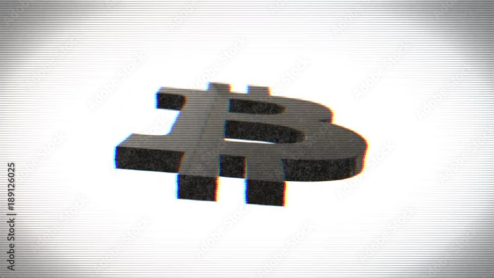 Poster looped animation of rotating bitcoin symbol. the bitcoin sign is made of black material. motion desi