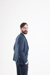 Fototapeta premium concept of business success - a portrait in profile of a confide