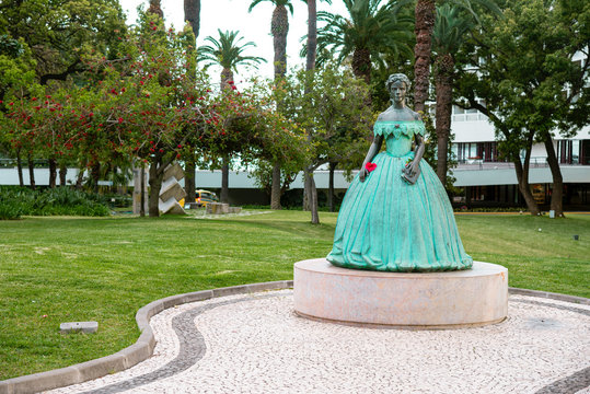 Statue of the former Empress Elisabeth of Austria in a park in Funchal, Madeira.