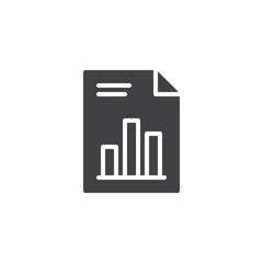 Document graph icon vector, filled flat sign, solid pictogram isolated on white. Schedule report symbol, logo illustration.