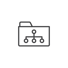 Folder archive structure line icon, outline vector sign, linear style pictogram isolated on white. Symbol, logo illustration. Editable stroke