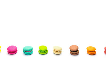 Colorful Macaroons On White Background