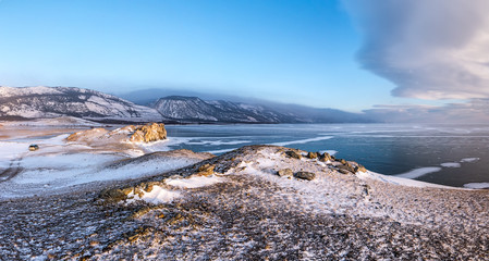 The coast of Lake Baikal near the Kurma village