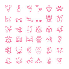 love line icon collection. valentine icon set. vector illustration.