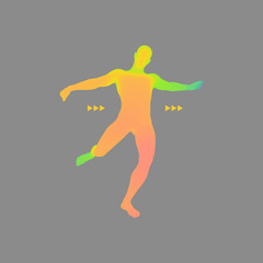 Football player. Sports concept. 3D Model of Man. Human Body. Sport Symbol. Design Element. Vector Illustration.