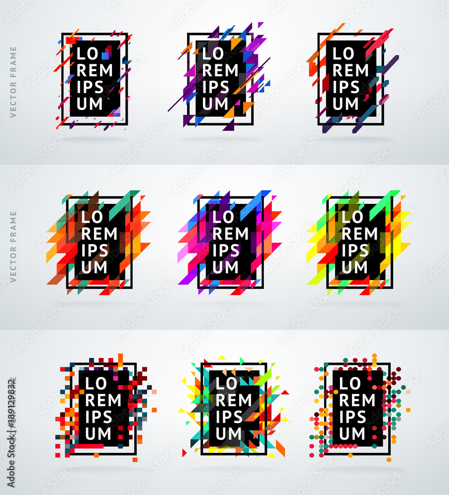 Wall mural set vector modern framework for text for hipsters.