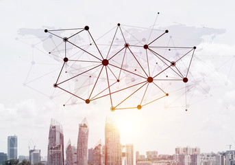 Modern city and social net as concept for global networking