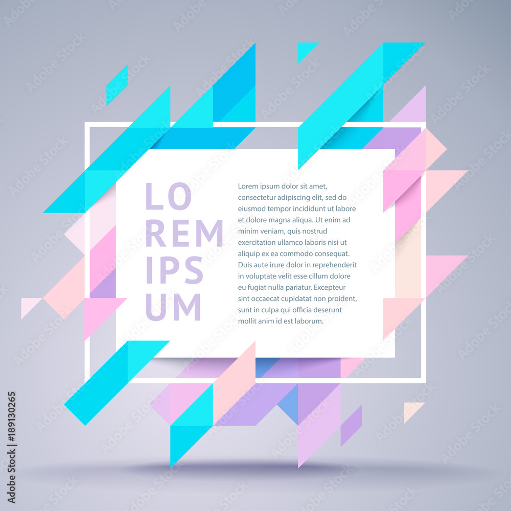 Wall mural vector modern bright frame for text.