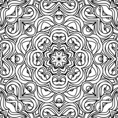 Abstract seamless black and white pattern from flowing lines. Dynamic background maze. Graphic pattern for the ceiling, floor and walls.