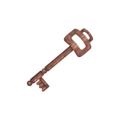 Bronze vintage old key vector Illustration