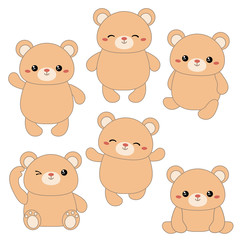Set of cute bears