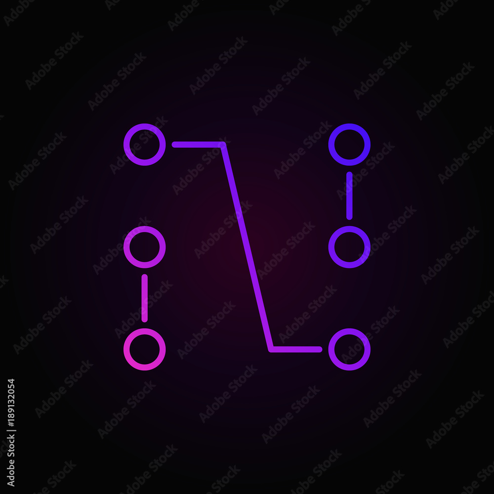 Aufkleber machine learning colorful vector outline icon on dark background