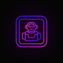 Robot colorful vector icon or button in line style