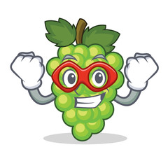 Super hero green grapes character cartoon © kongvector