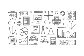 Math education concept horizontal banner