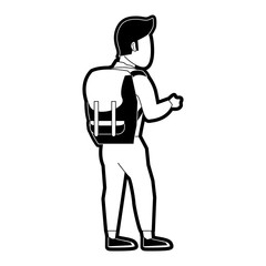 Mountain climber cartoon icon vector illustration graphic design