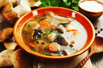 Homemade mushroom soup