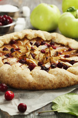 Galette with apples and cranberry