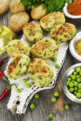 Aloo tikki. Potato cutlets