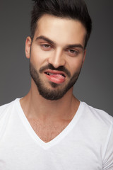 Obraz premium portrait of a bored or disgusted young man