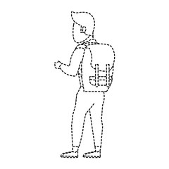 Mountain climber cartoon icon vector illustration graphic design