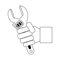 Hand with wrench icon vector illustration graphic design