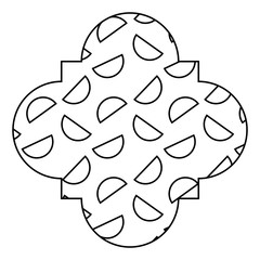 seamless pattern label shape half circles geometric memphis style vector illustration