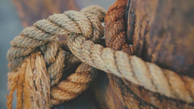 Close-up on knot rope