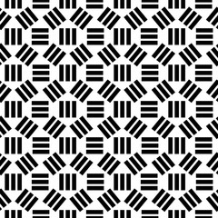 Geometric abstract seamless pattern. Linear motif background. Monochrome decoration design