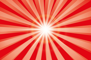 Red shiny starburst background. Sunburst abstract texture.Vector illustration.